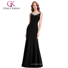 Grace Karin Robes Sexy Femme Robe de soirée à manches longues sans manches CL6061-1 #